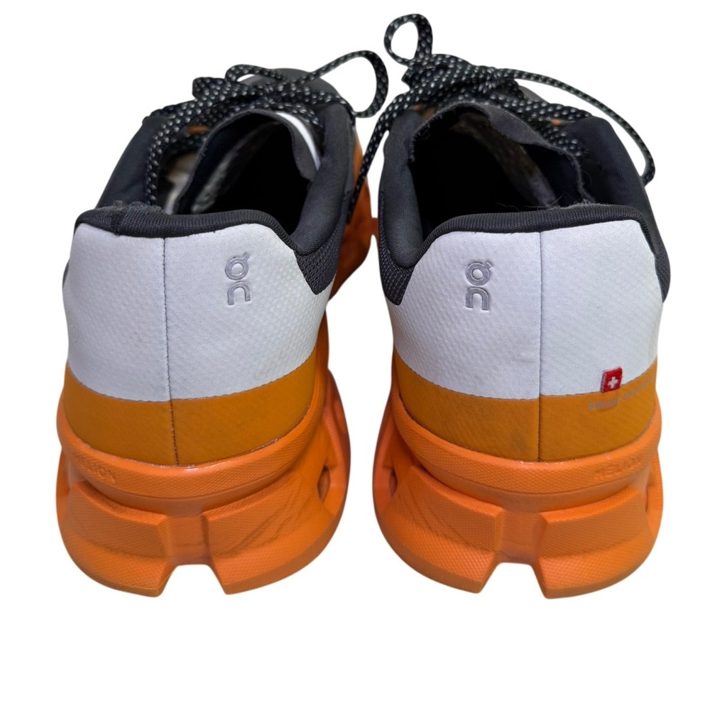 On Running Cloudmonster Mens 11.5 Grey Orange Maximalist Cushioned Sneakers - Picture 7 of 13